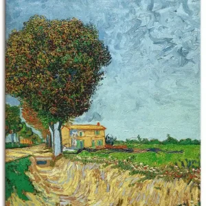 Allee bei Arles mit Häusern B6JQ Wandbild Bestseller