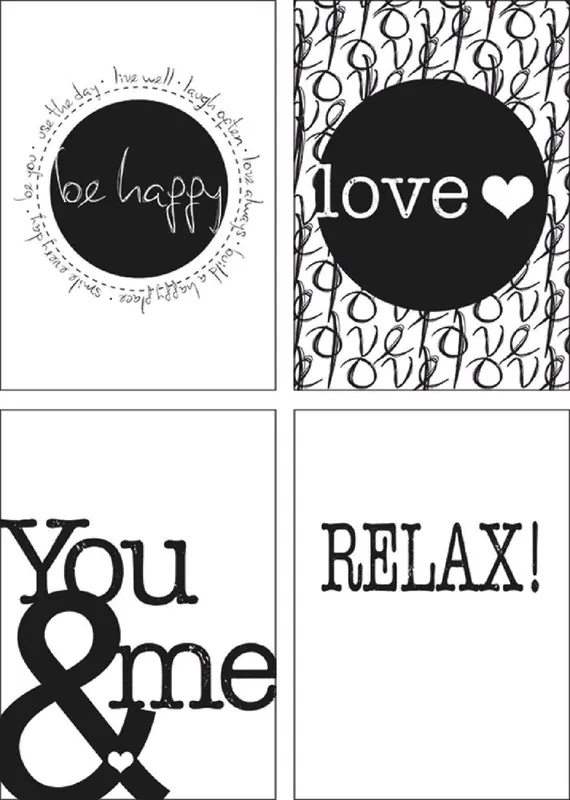Fröhlich Liebe II Du & Ich II Entspannen Poster Set DIN A4 / je 21x29,7 cm Sale