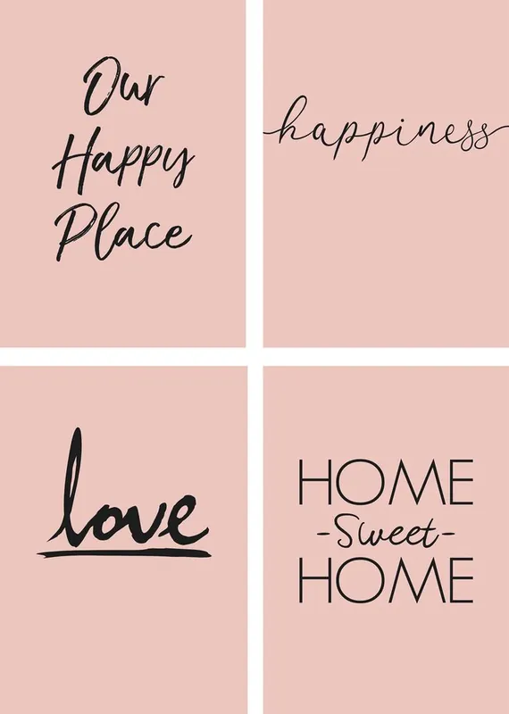 Ort Glück Liebe Home sweet Home Poster Set DIN A4 / je 21x29,7 cm Markenprodukt