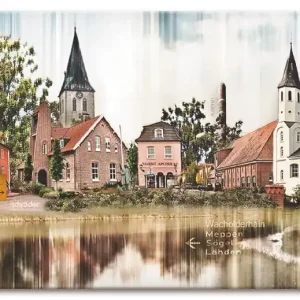 Schnäppchen Haselünne Stadtansicht Collage Emsland Q4DT Wandbild