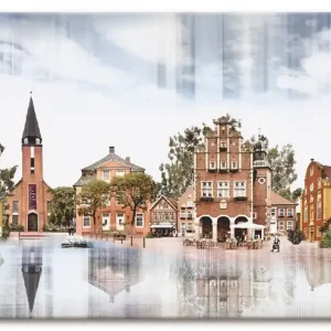 Preis Gesenkt Meppen Skyline Abstrakte Collage Q4CO Wandbild