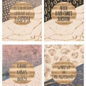 4 Lebensweisheiten Gold Poster Set DIN A4 / je 21x29,7 cm Bestpreis