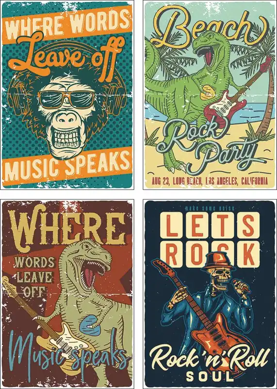 Markenware Musik spricht Poster Set DIN A4 / je 21x29,7 cm