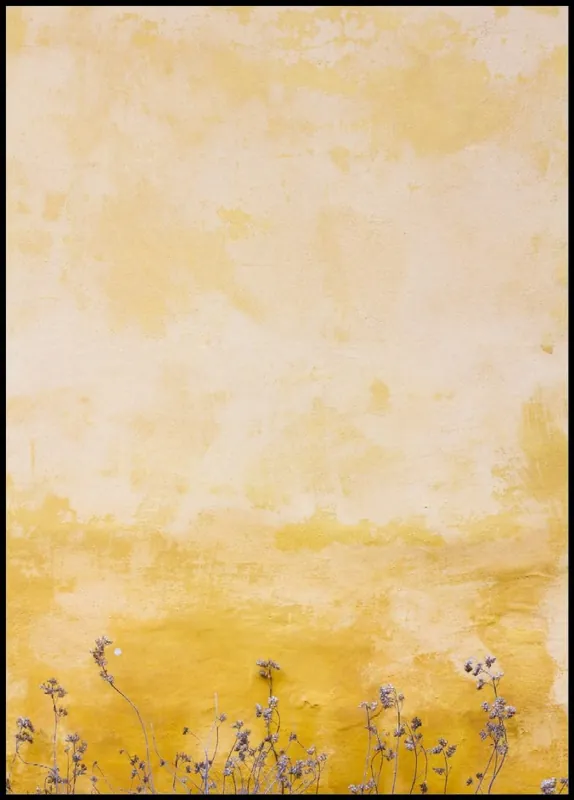 Yellow Paint And Flowers Poster Aktuell