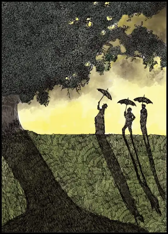 Gratis Versand Shadows Illustration Poster