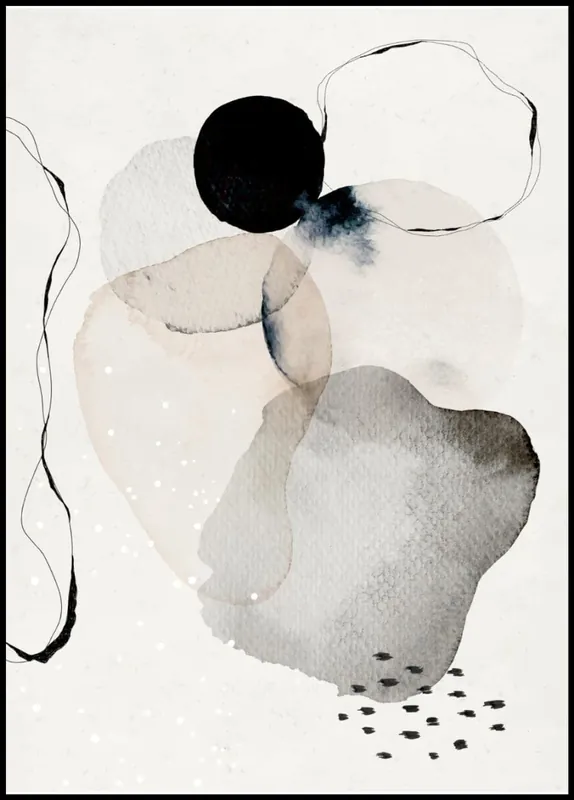 Colorful Abstract Watercolor Circles Poster nr.3 Billig