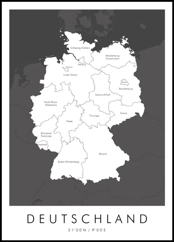 Ausverkauf Map of Deutschland Poster nr.1