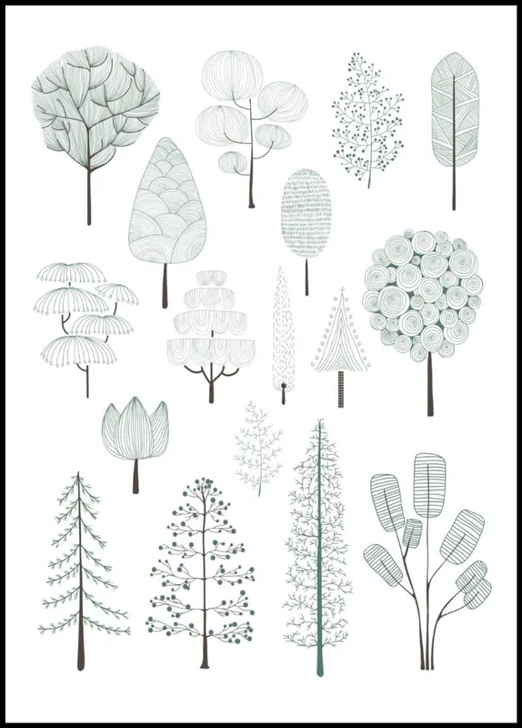 Heißes Angebot Illustration Of Pine Trees Poster