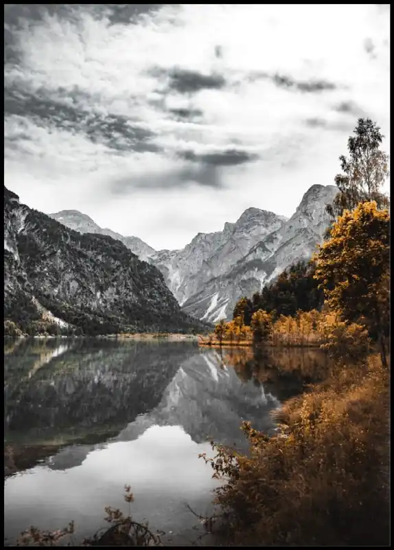 Angebot Mountain Lake In Autumn Poster