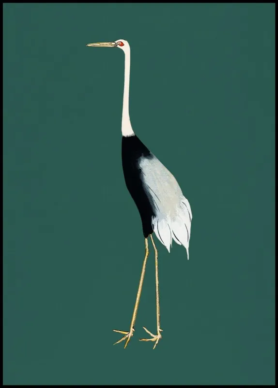 Red Crowned Crane Vintage Poster Versand Am Gleichen Tag