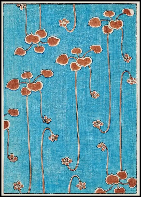 Japanese Floral Pattern Illustration Poster nr.3 Top-Preis