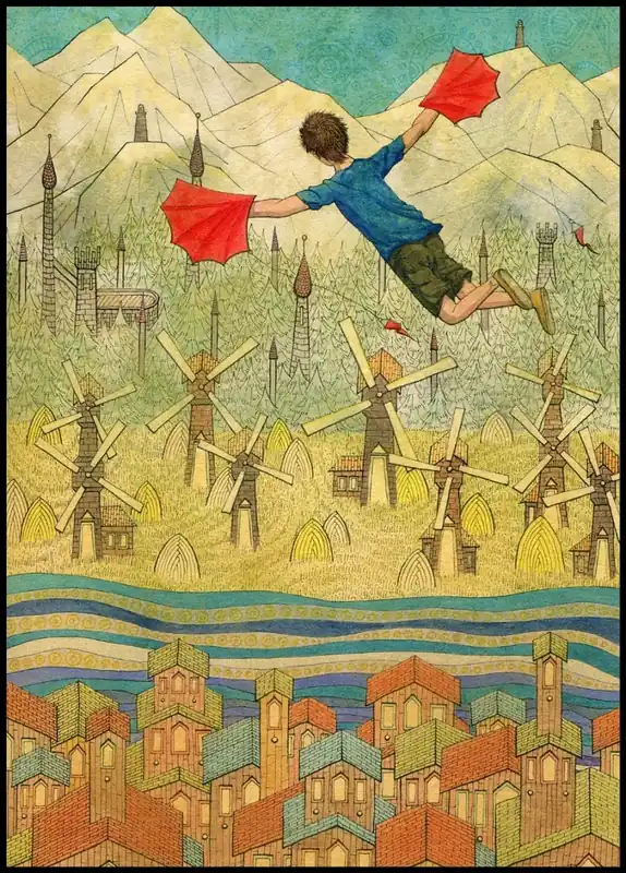 Nur Für Kurze Zeit Flight Illustration Poster