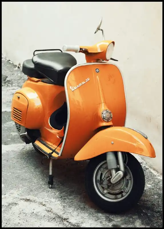 Classic Orange Scooter Poster Begrenztes Angebot