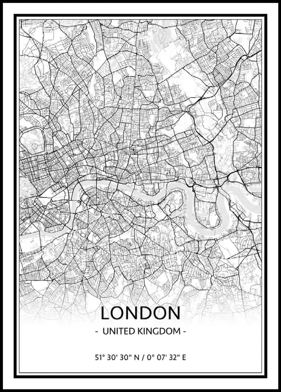 Map of London Poster nr.1 Nur Für Kurze Zeit