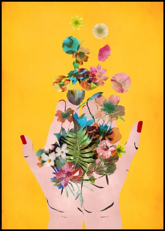 Fridas Hands Yellow Poster by treechild Top-Seller