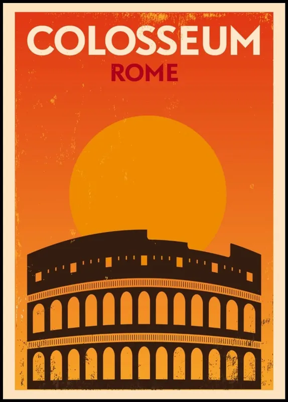 Saisonangebot Colosseum Rome Vintage City Poster