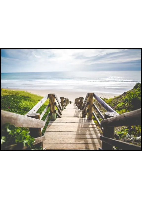 Wooden Stairs Down To The Beach Poster Bestseller