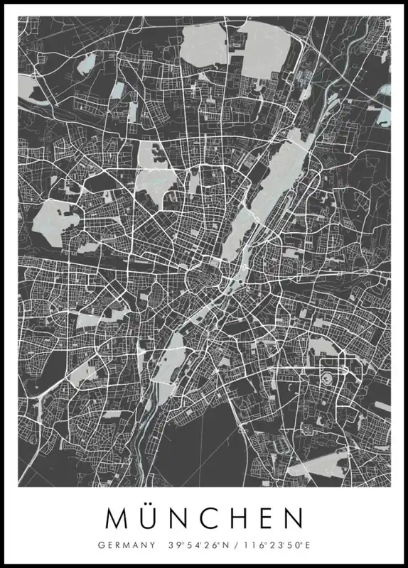 Solange Der Vorrat Reicht Map of München Poster nr.2