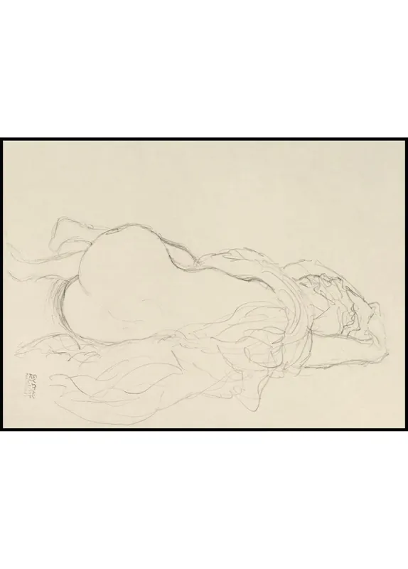 Reclining Nude with Drapery, Back View Poster Direkt Vom Hersteller