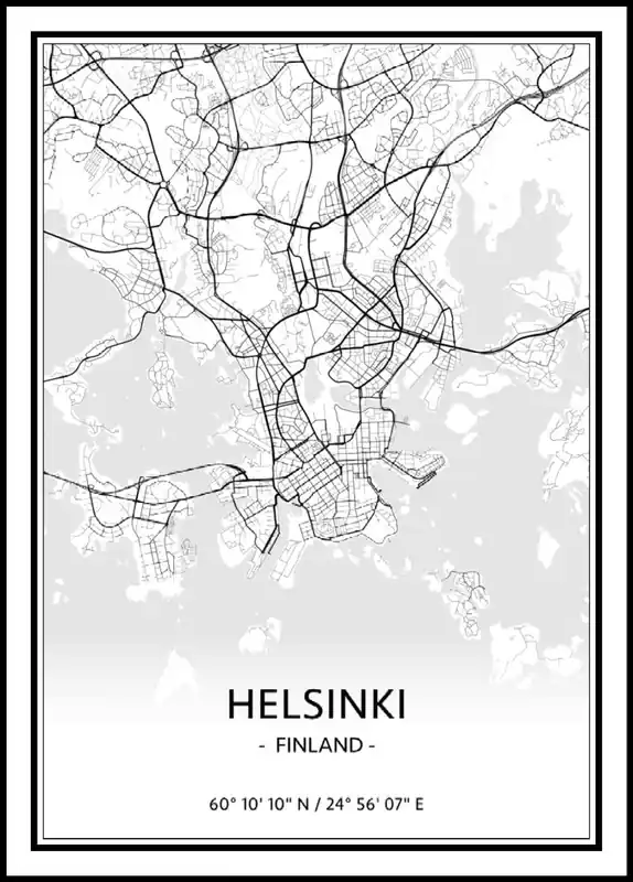 Beliebt Map of Helsinki Poster nr.1