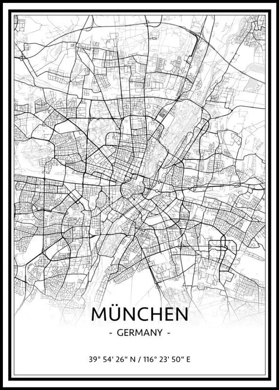 Aktuell Map of München Poster nr.1