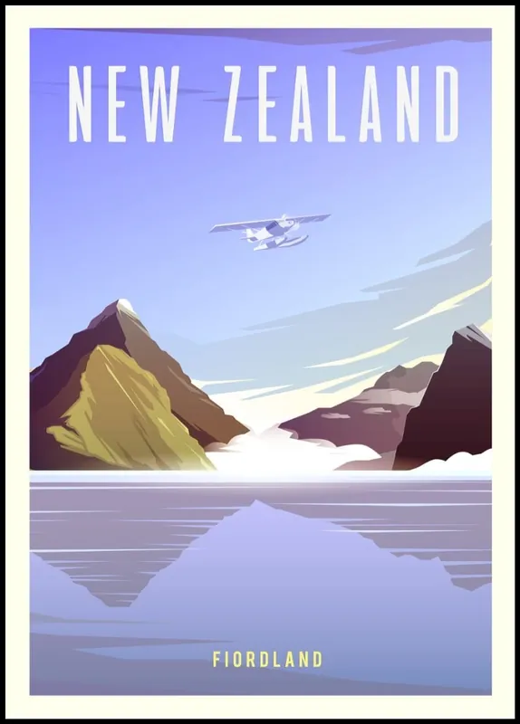 Aktuell New Zealand Fiordland Amazing Travel Poster
