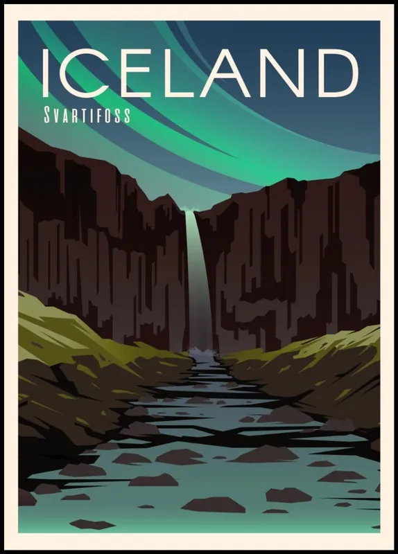 Iceland Svartifoss Amazing Travel Poster Sichere Zahlung