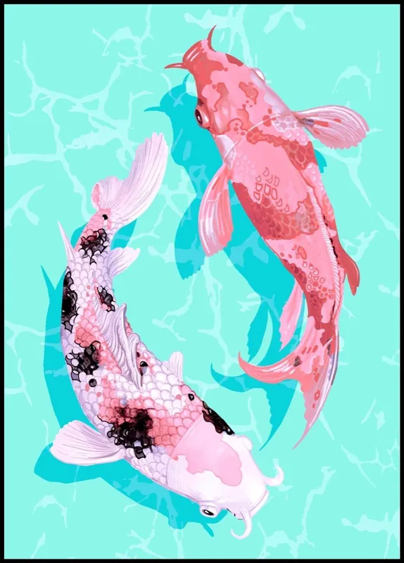 Japanese Vintage Koi Fish Poster Direktkauf