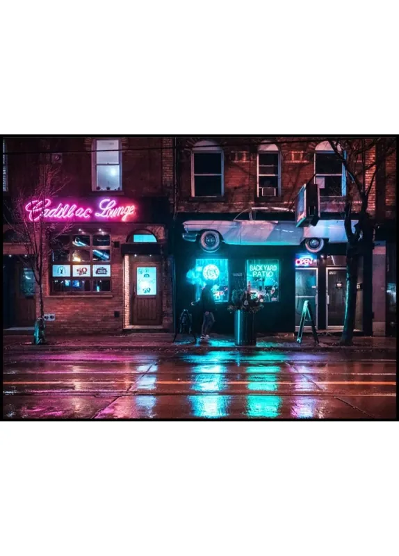 Walking Past Bar by Night Poster Nur Für Kurze Zeit