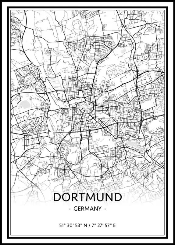 Online Kaufen Map of Dortmund Poster nr.1