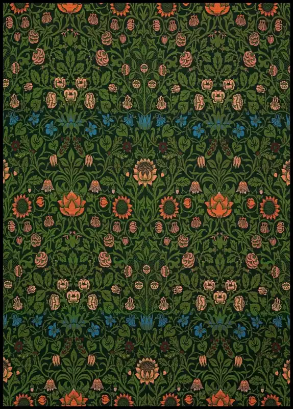 Rabatt Violet and Columbine by William Morris Poster nr.1