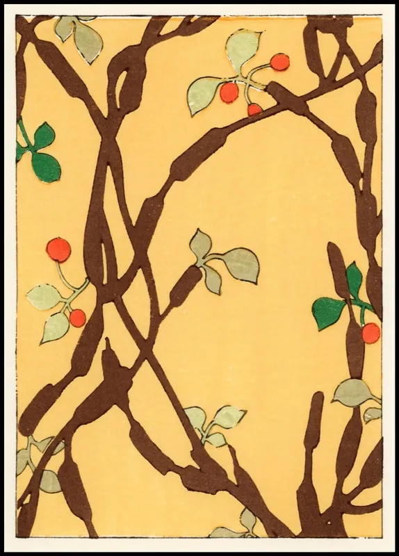 Solange Der Vorrat Reicht Decorative Japanese Botanical Pattern Poster