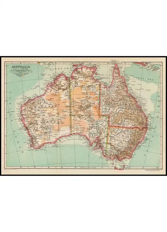Markenware Antique Map of Australia Poster