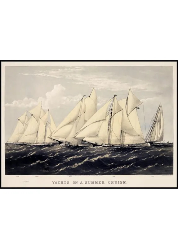 Yachts on a Summer Cruise Vintage Poster Top-Preis