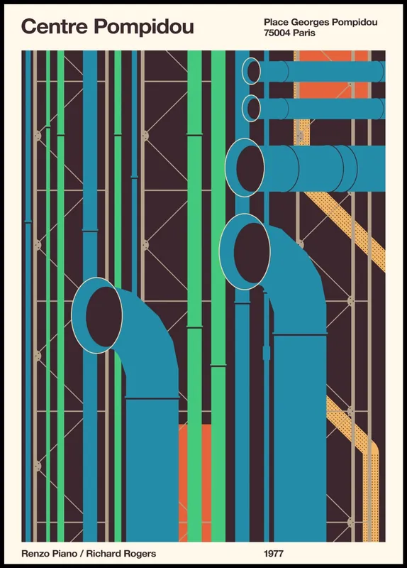 Pompidou Poster by Florent Bodart Abverkauf
