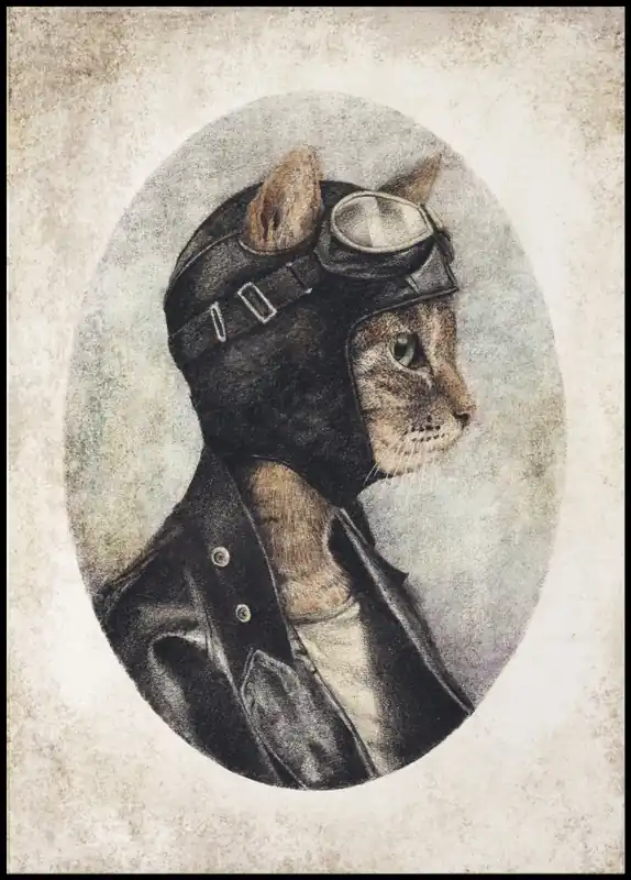 The Biker Cat Poster by Mike Koubou Neue Kollektion