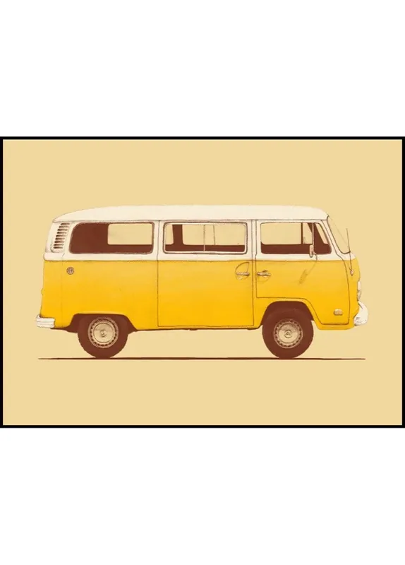 Yellow Van Poster by Florent Bodart Super-Preis