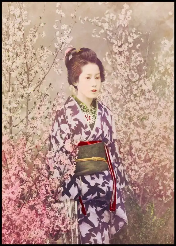 Kracherpreis Geisha and Cherry Blossom Poster