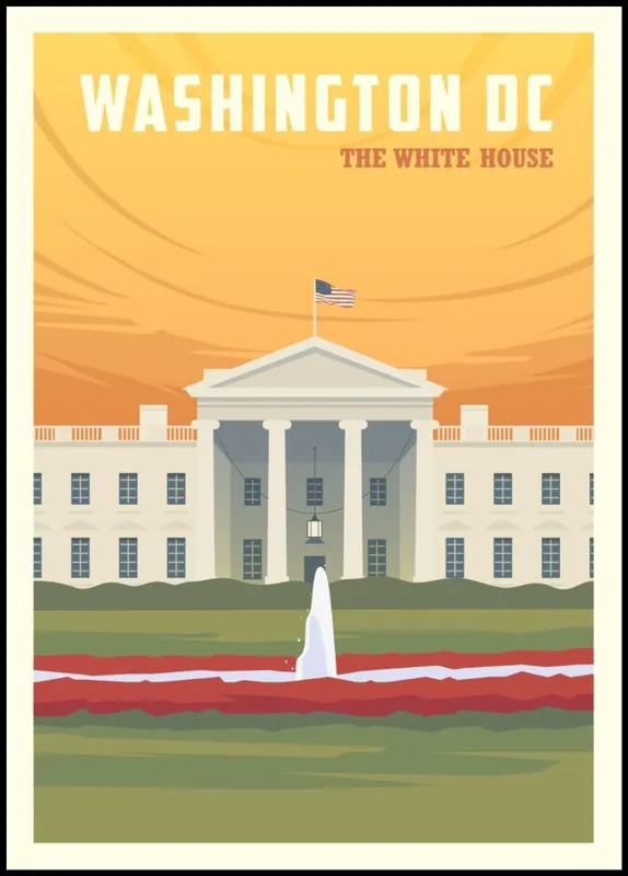 Zertifiziert Washington DC The White House Amazing Travel Poster