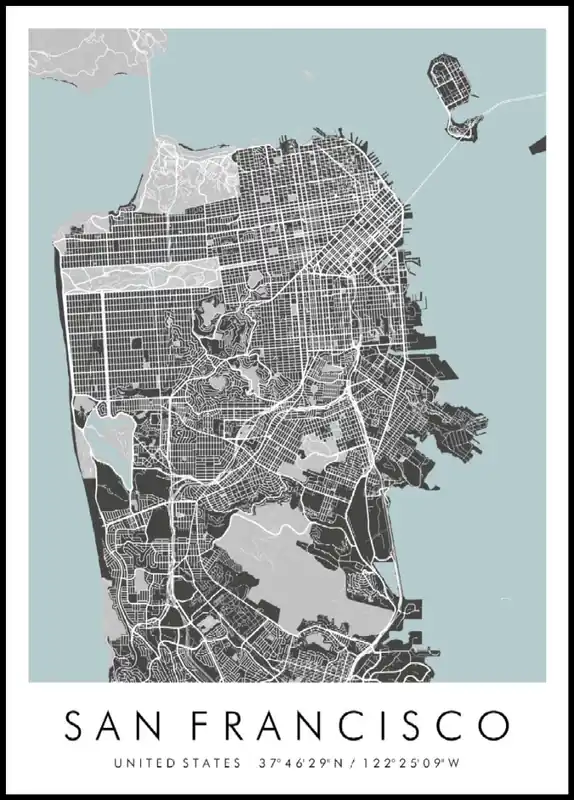Garantierte Lieferung Map of San Francisco nr.2