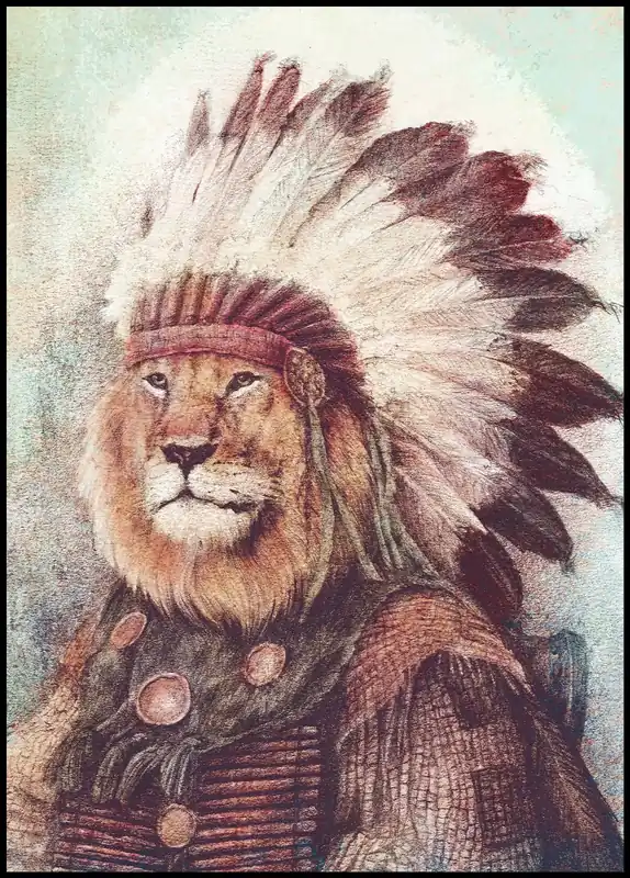 Chief Lion Poster by Mike Koubou Schnäppchen