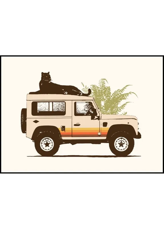 Jetzt Bestellen Black Panther on Car Poster by Florent Bodart