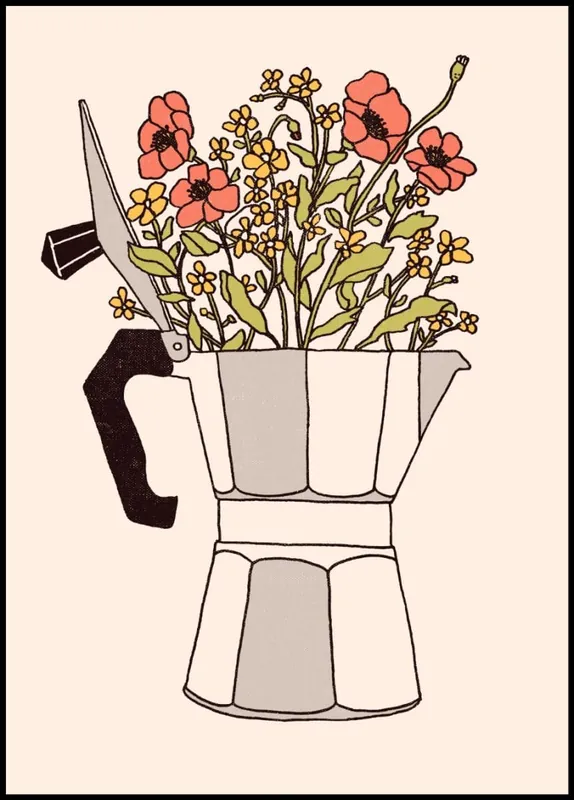 Moka Flowers Poster by Florent Bodart Letzte Chance