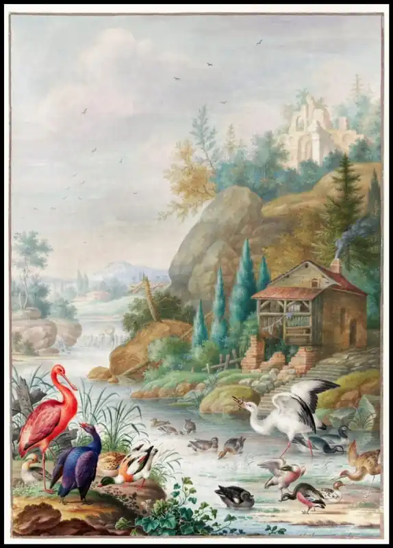 Birds near a Mountain Stream Poster Preiswert