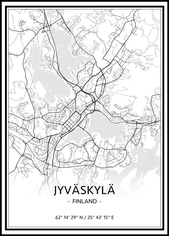 Map of Jyväskylä Poster nr.1 Top-Seller