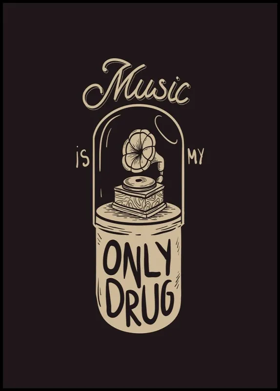 Neu Music is My Only Drug Illustration Poster