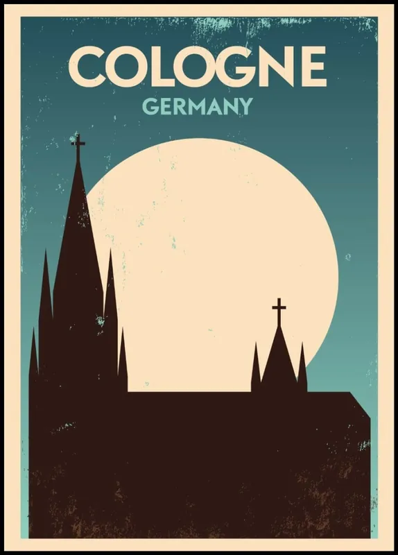 Ausverkauf Cologne Germany Vintage City Poster