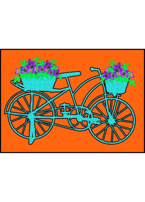 Bestseller Collorful Bicycle With Flowers Illustration Poster
