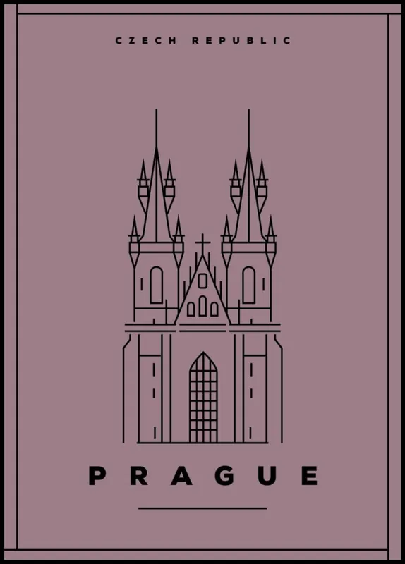 Prague Minimal City Poster Knallerangebot