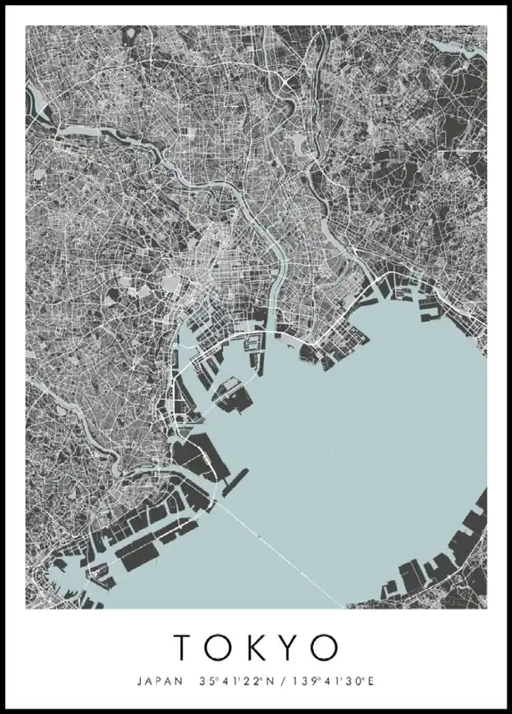 Map of Tokyo Poster nr.2 Preis Gesenkt